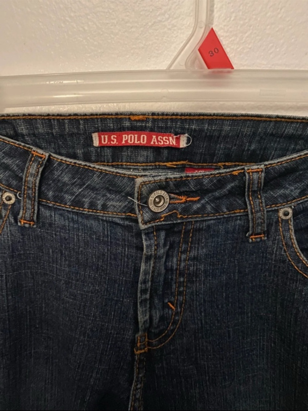 U.S. Polo Assn. Dark Blue Denim Jeans with Orange Stitching